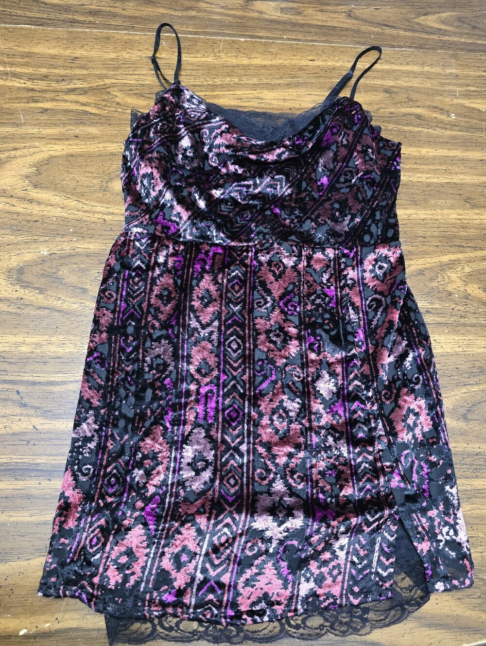 Idyllwind Black Lace-Trim Slip Dress